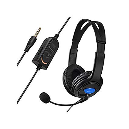 Over-Ear Gaming Headphones,Feicuan Stereo Headsets Wire Control Earphones with Mic Sound Mute and Volume Control for PS4 Xbox One Gaming -Blue