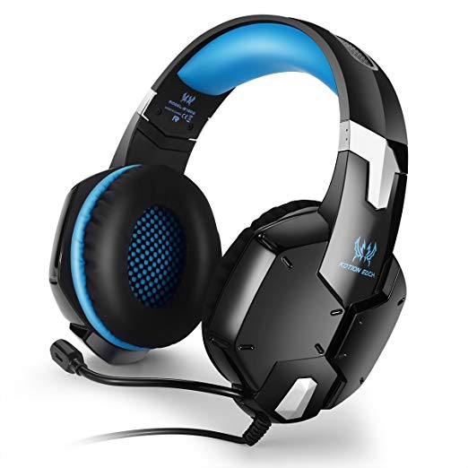 Basictune G1200 Stereo Gaming Headphones Headset with Microphone for PC PS4 Xbox (Blue)