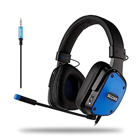 SADES Dpower Console Gaming Headset for PS4, PC, Xbox One Controller, Noise Cancelling sound, flexible Mic, Strong Bass Surround, Soft Memory Earmuffs for Laptop, Mac, Nintendo Switch Games, PS4 Games