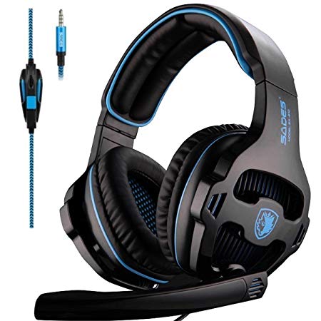 Sades SA810 Stereo 3.5mm Wired Gaming Headset Headphones with Mic Volume Control for PS4 Xbox One PC Mac Laptop Phone