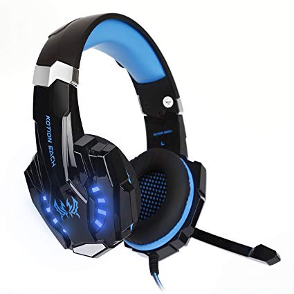 LESHP Gaming Headset, G9000 Surround Stereo Sound Gaming Over-ear Headphone with Microphone Noise Isolating LED Light for PlayStation 4 Tablet PC Mobilephone