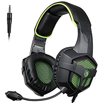 [2016d] SADES SA807 Multi-Platform Stereo Pro Gaming Headset Headphones with Mic Volume-Control for PS4 Xbox One PC Mac Tablets Ipad Ipod Android MP3 MP4 (Black & Green)