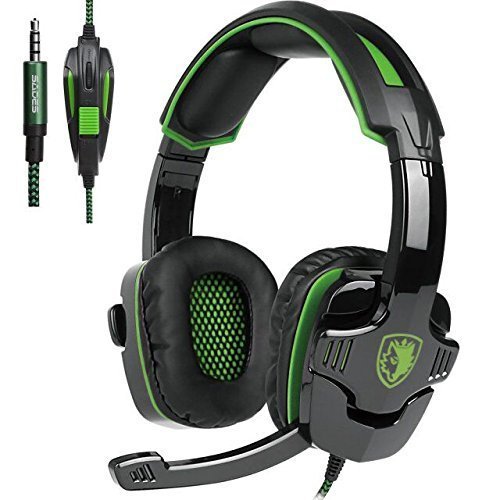 [Newly Updated ] SADES SA930 Multi-Platform Stereo Pro Gaming Headset Over Ear Headphones with Mic Volume-Control for PS4 Xbox One PC Mac Tablets Ipad Ipod Android MP3 MP4 (Green)