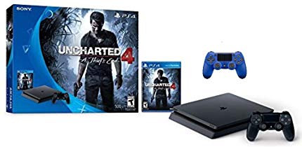 Sony Sony PlayStation 4 500GB Console - Uncharted 4 Limited Edition Bundle with DualShock 4 Wireless Controller - Wave Blue - PlayStation 4