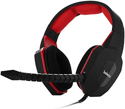 Badasheng 5-in-1 Over-Ear Gaming Headset with Detachable Microphone - Red