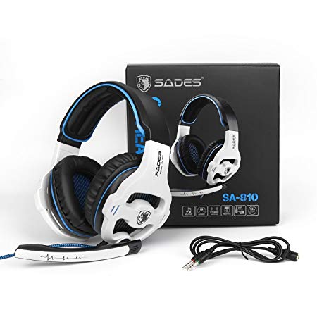 PC PS4 XBOX ONE Gaming Headsets, SADES 810W 3.5mm Over the ear Gaming Headphones with Mic Volume Control