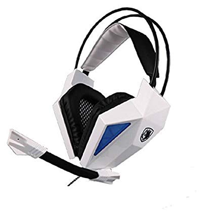 Wired Gaming Headset with Mic,Sades 709 3.5mm Stero Over Ear Headphone for PC Laptop Notebook Tablet Smartphone By AFUNTA-White