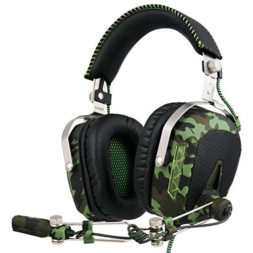 GW SADES SA926T Stereo Gaming Headset for PS4 New Xbox One, Bass Over-Ear Headphones with Microphone and In-line Volume Control for Laptop, PC, Mac, iPad, Computer, Smart phones(Camouflage)