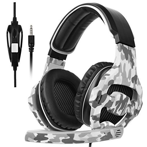SADES New Xbox One Gaming Headset SA-810 3.5mm wired Multi-Platform Over Ear Headphone Stereo Bass Gaming Headphones with Mic Noise Isolating Volume Control for PC PS4 Laptop(Camouflage)