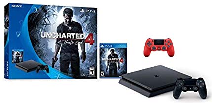 Sony Sony PlayStation 4 500GB Console - Uncharted 4 Limited Edition Bundle with Dual Shock 4 Wireless Controller -Magma Red - PlayStation 4