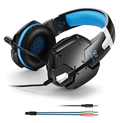 Gaming Headset 3.5mm PC Game Stereo Headphones with Mic, Over-Ear Headband Professional Headset for PlayStation 4