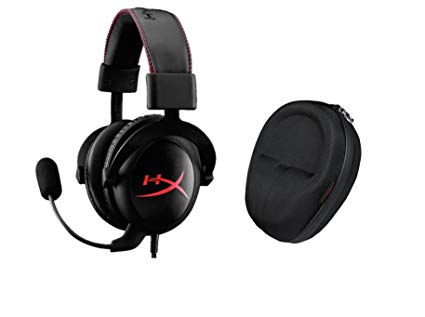 HyperX Cloud Gaming Headset for PC, Xbox One¹, PS4, PS4 PRO, Xbox One S¹ (KHX-H3CL/WR) - Black & Kingston Technology HXS-HSCC1 Official Cloud Carrying Case for Cloud, CloudX, Cloud II