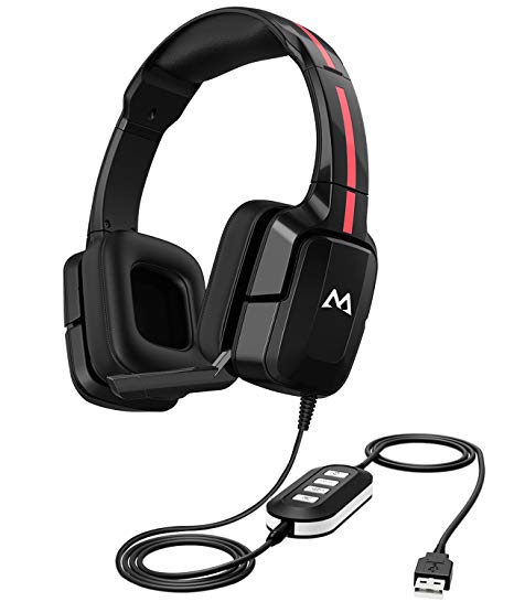 Mpow EG2 Gaming Headset, 40mm Driver Stereo Sound, Foldable Noise Cancelling Mic, Soft Memory Earmuff, Rotating Ear Cups, On-Cable Control Wired Gaming Headphones for PS4, PC, Xbox One, PSP, Cellphone