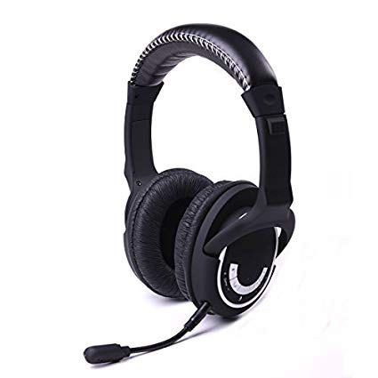 GearBizz Universal Wireless Gaming Headset 2.4G Wireless Gaming Headphones Amplified Stereo Sound with Detachable Microphone Work with PS4 PS3 Xbox 360 live game console PC with Background Sound Black