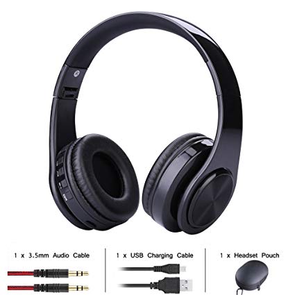 Wireless Bluetooth headset, MMHDZ Gaming headphones, Wireless Rechargeable, support for plug-in card, for PC, Phone (PC/Mac/Mobile/VR/PSP)