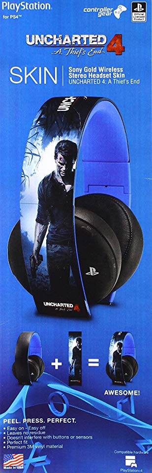 Controller Gear Uncharted 4 A Thief's End - Sony Gold Wireless Stereo Headset Skin